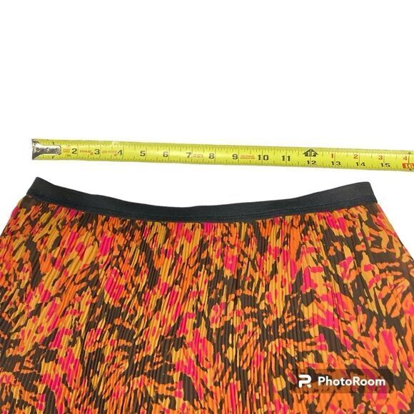 Allison Brittney Maxi Skirt Women S Orange Red Abstract Print Boho Beach Coastal - Picture 3 of 7